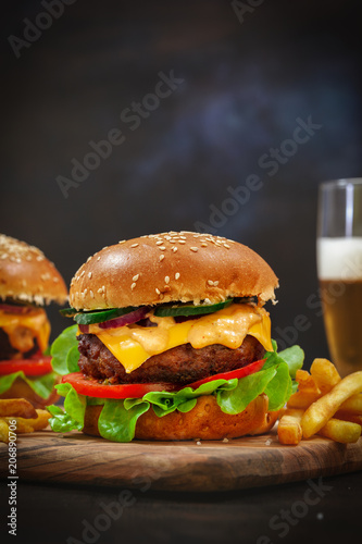 Hamburger And French Fries