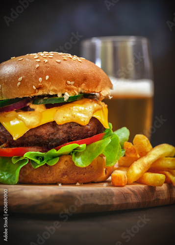 Hamburger And French Fries