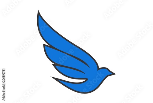 bird fly logo abstract vector