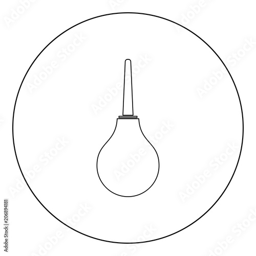 Enema black icon in circle vector illustration isolated .