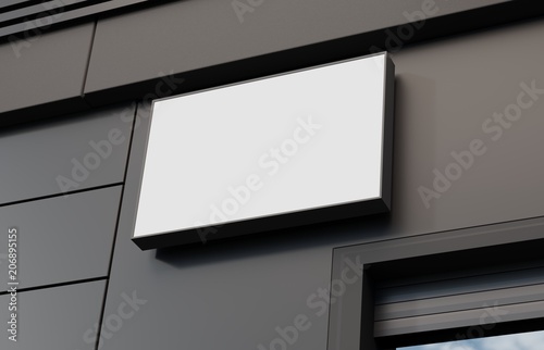 Blank, outdoor signage, signboard mockup, sign. 3d rendering