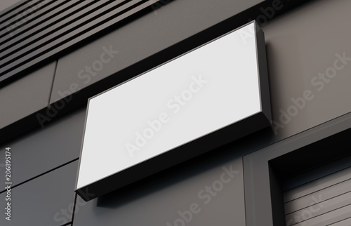 Blank, outdoor signage, signboard mockup, sign. 3d rendering