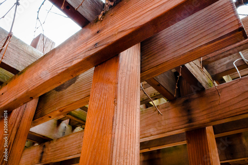 Wooden beams on a gazebo on IUPs campus