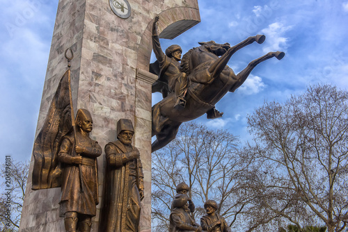 memorial to Sultan Mehmed II in Faith Park in Istanbul, Turkey photo