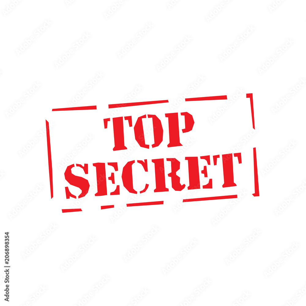 Vetor de top secret red square grunge stamp on white. top secret stamp. top  secret. top secret sign do Stock