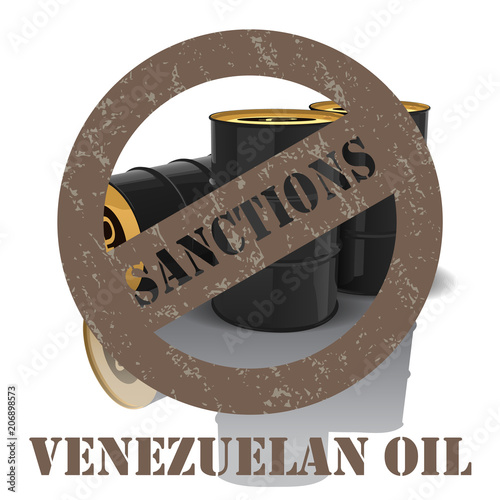  Logo of the Venezuelan cryptocurrency of Petro. Oil barrels of petro isolated on white background. Vector illustration.