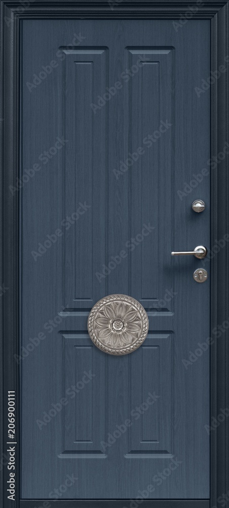Fototapeta premium The model of the entrance metal door (isolated)