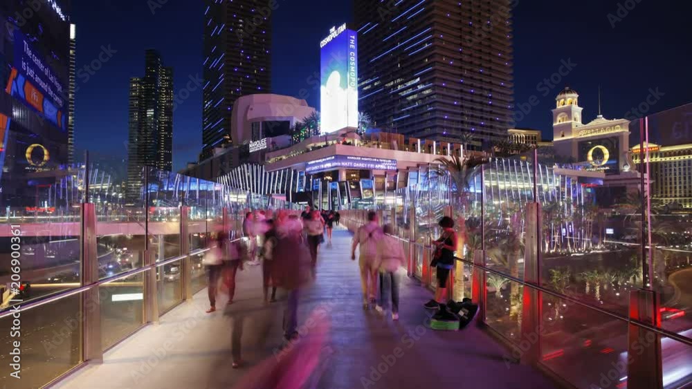 Time lapse of the Strip (Las Vegas Boulevard) at night, Las Vegas, Nevada, United States of America