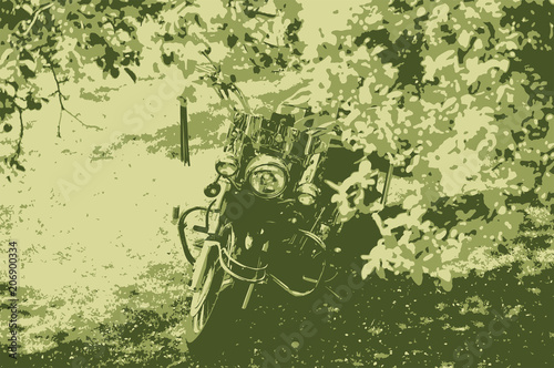 Motorcycle in the garden