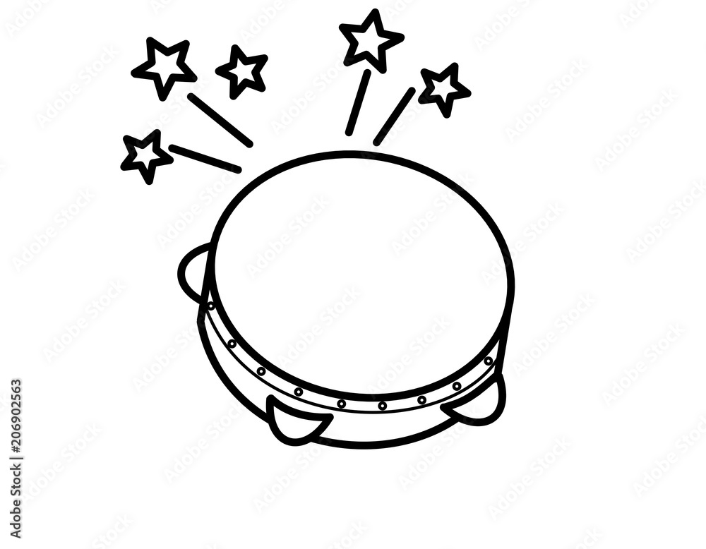 タンバリンシャン音 線画 Stock イラスト Adobe Stock