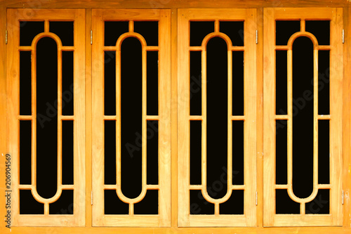 Traditional window of a rural kerala house, india