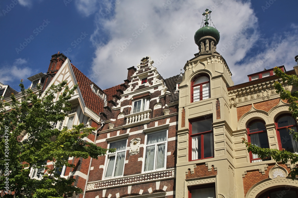 Russian house and church at Roemer Visscherstreet 28 in Amsterdam. Netherlands