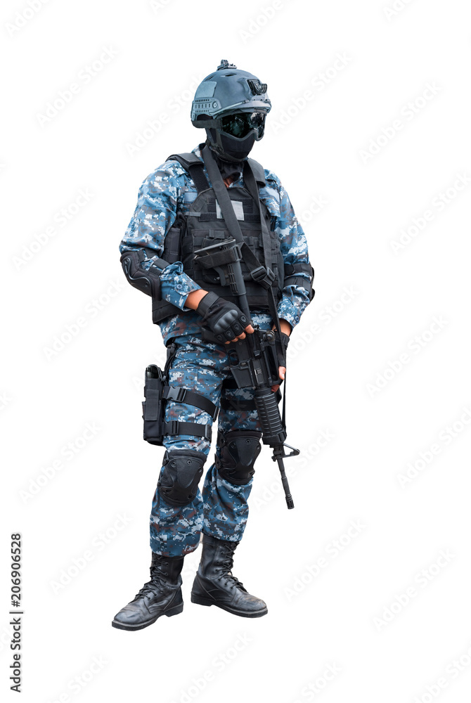 Army soldier in Protective Combat Uniform. isolated on white background. Army soldier in Protective Combat Uniform. isolated on white background.