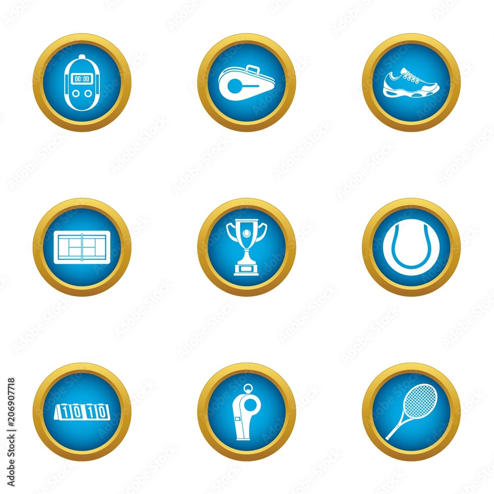 Lawn tennis icons set. Flat set of 9 lawn tennis vector icons for web isolated on white background Lawn tennis icons set. Flat set of 9 lawn tennis vector icons for web isolated on white background
