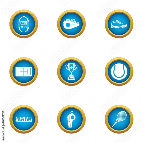 Free Download Lawn tennis icons set. Flat set of 9 lawn tennis vector icons for web isolated on white background - GFXLoad