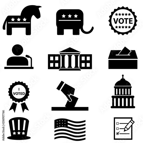 Election and voting icon set