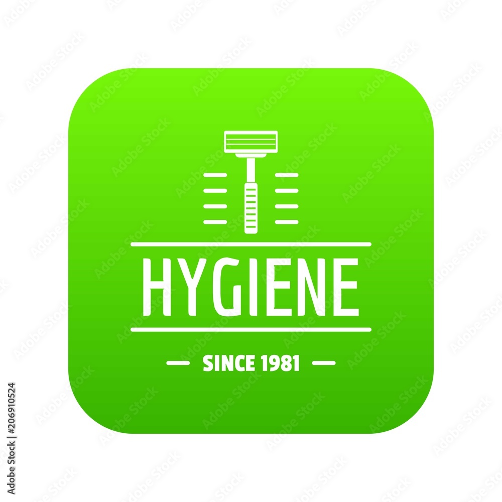 Hygiene face icon green vector isolated on white background Hygiene face icon green vector isolated on white background