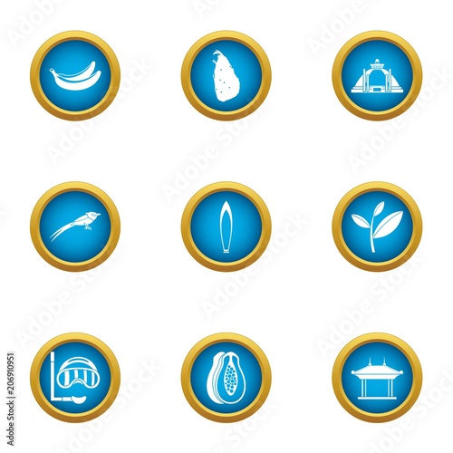 Discover earth icons set. Flat set of 9 discover earth vector icons for web isolated on white background