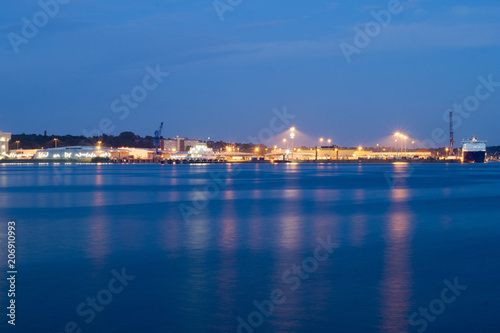 Kiel, Germany harbour at night