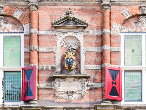 Front detail of town hall in Bolsward, Friesland, Netherlands photo