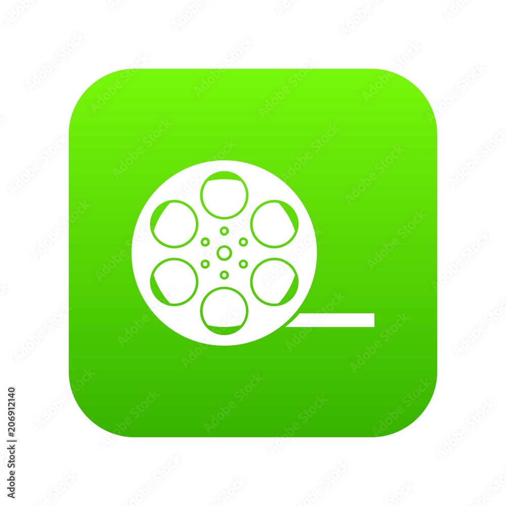 Film icon digital green for any design isolated on white vector illustration Film icon digital green for any design isolated on white vector illustration