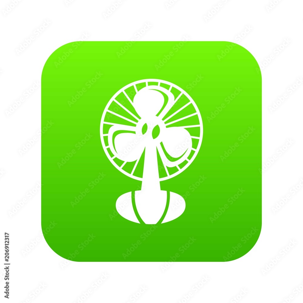 Fan icon green vector isolated on white background Fan icon green vector isolated on white background