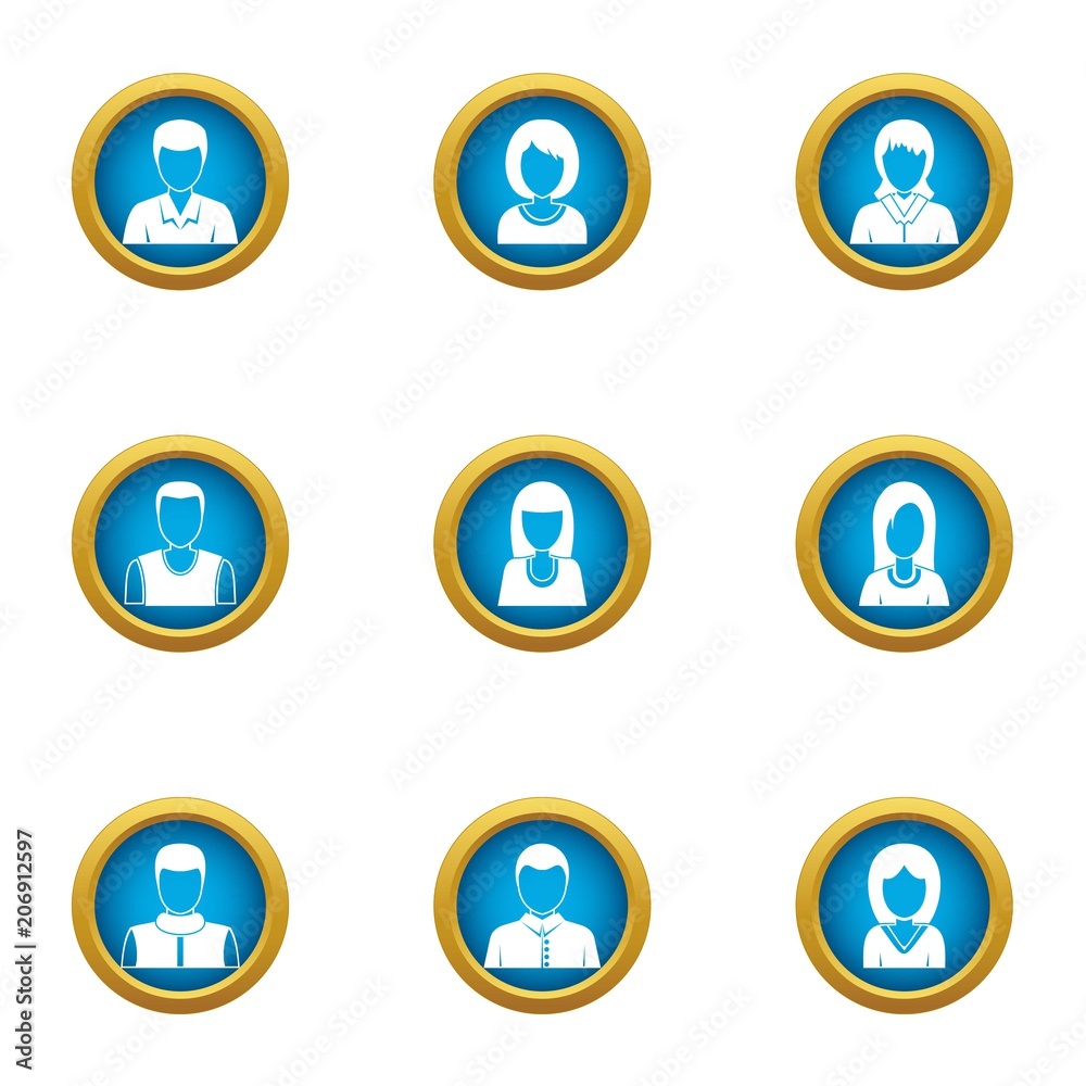 Personal skill icons set. Flat set of 9 personal skill vector icons for web isolated on white background
