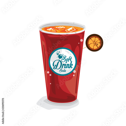 fastfood orange cup glass soft drink soda drawing graphic object