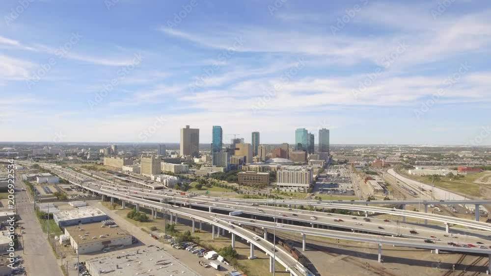 Downtown Fort Worth Skyline Aerial Daytime Downtown Fort Worth Skyline Aerial Daytime