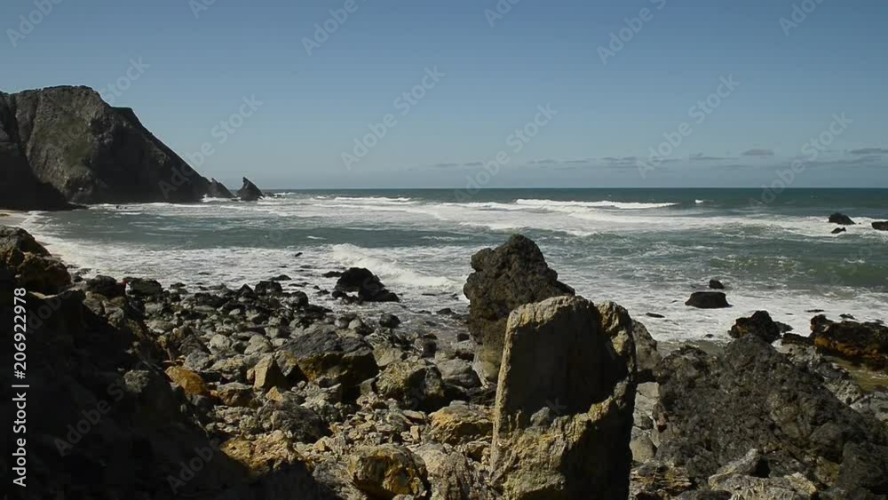 Atlantic ocean coast (granite boulders and sea cliffs), Portugal. Atlantic ocean coast (granite boulders and sea cliffs), Portugal.