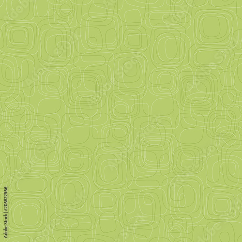 Retro seamless Background of subtle green rounded box shapes in tone on tone pattern