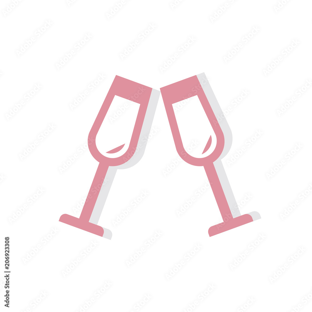 Illustration of champagne glasses Illustration of champagne glasses