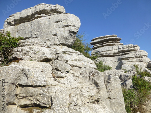 El Torcal de Antequera, paraje natural único, declarado Patrimonio Mundial situado en Antequera, Malaga (Andalucia, España)