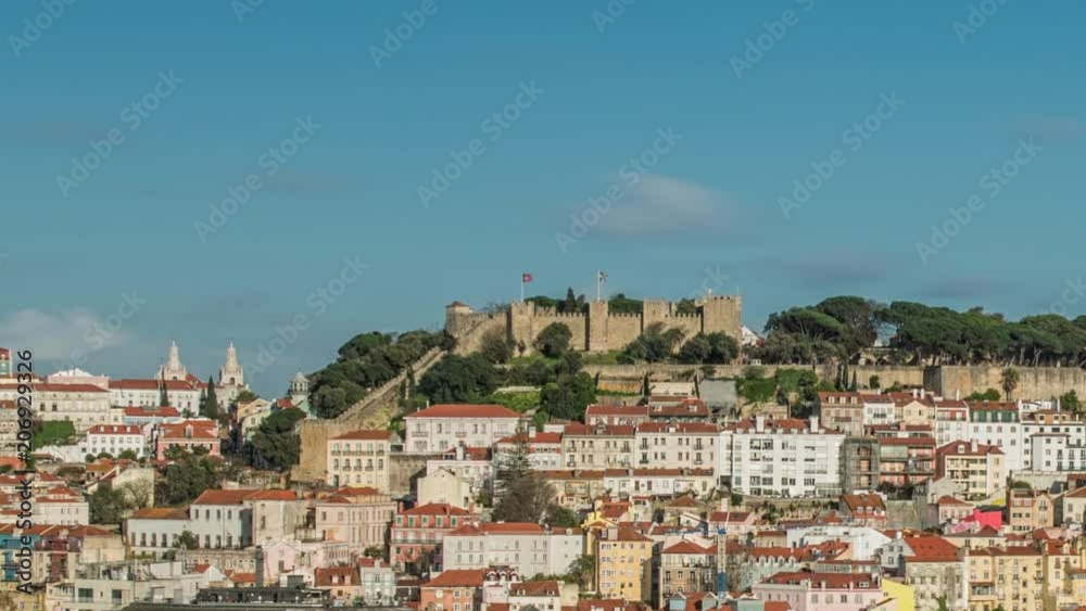 Lisbon, Portugal skyline towards Sao Jorge Castle Lisbon, Portugal skyline towards Sao Jorge Castle