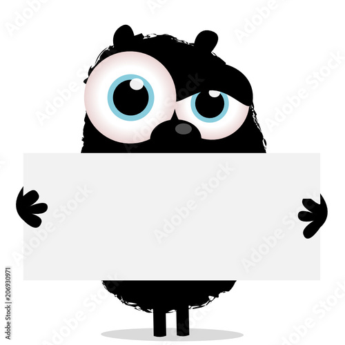 Monster mit Schild