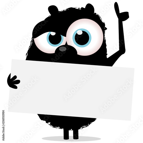 Monster mit Schild