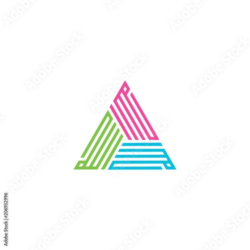 TRIANGLE COLORFUL KUFI CALLIGRAPHY OF ALLAH