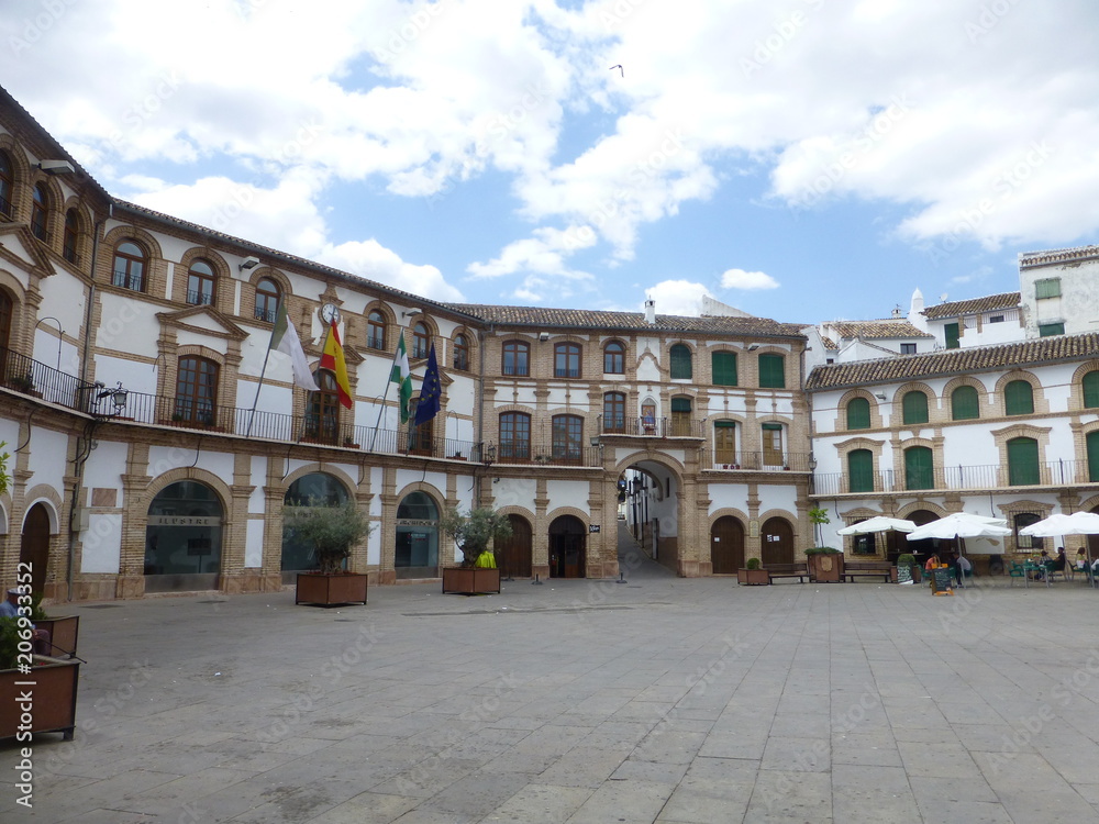 Plaza de Archidona, pueblo de Málaga, en la comunidad autónoma de Andalucía (España)