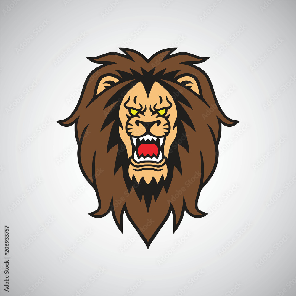 Obraz premium Angry Lion Roar Vector