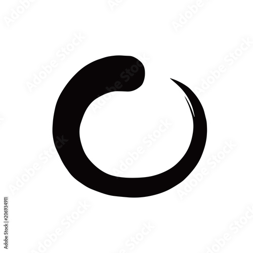 Enso Zen Black Circle Brush Vector Illustration