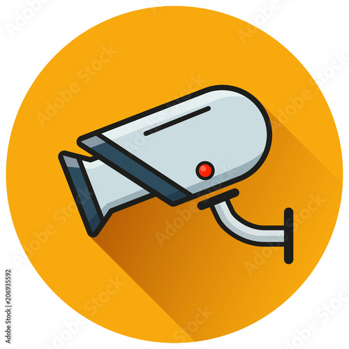 video camera circle flat icon