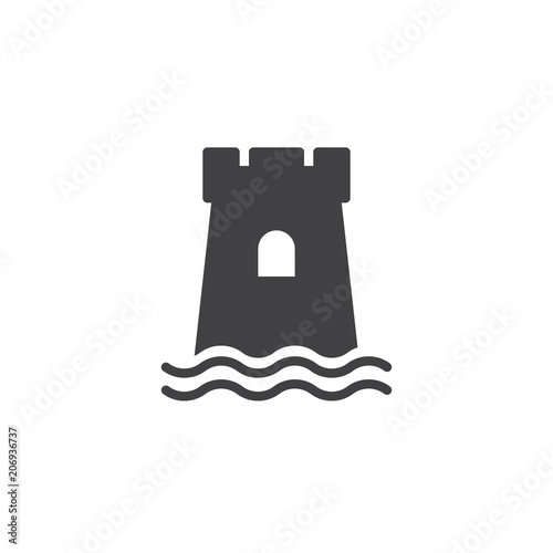 Sand castle vector icon. filled flat sign for mobile concept and web design. Beach sandcastle simple solid icon. Symbol, logo illustration. Pixel perfect vector graphics