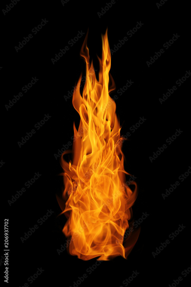 Abstract  Fire flames on black background