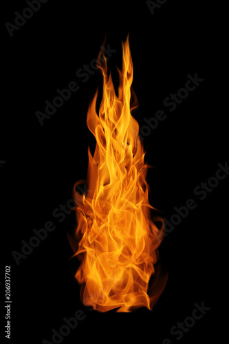 Abstract Fire flames on black background