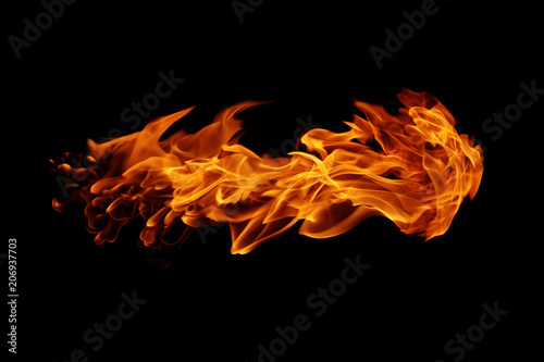 Abstract  Fire flames on black background © prapann