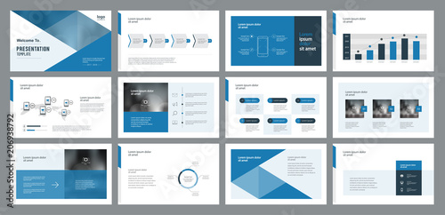 template presentation design and page layout design for brochure ,book , magazine,annual report and company profile , with info graphic elements design photo
