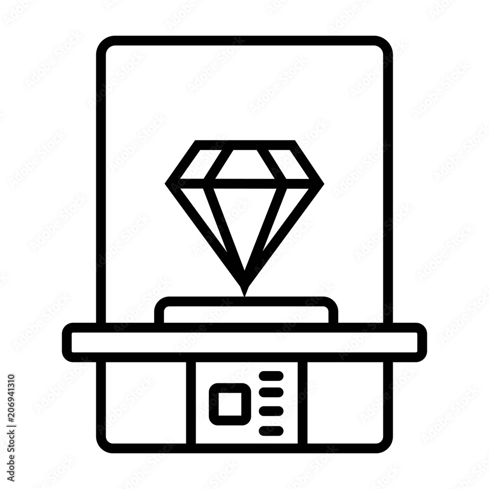 14.Diamond in museum glass showcase vector icon. filled flat sign for mobile concept and web design. Diamond Exhibit simple solid icon. Symbol, logo illustration. Pixel perfect vector graphics