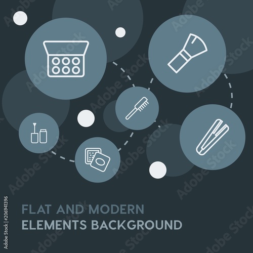 health, beauty and cosmetics outline vector icons and elements background with circle bubbles networks.Multipurpose use on websites, presentations, brochures and more