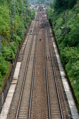 View on two railway track lines