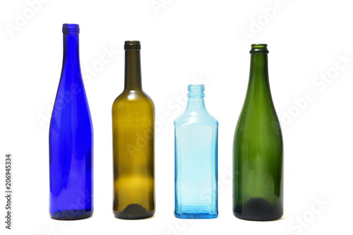 group of bottle isolated on white